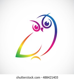 Vector of owl design on white background. Animal design. Bird Logo