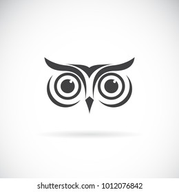 Vector of an owl face design on white background. Bird logo. Wild Animals. Easy editable layered vector illustration.