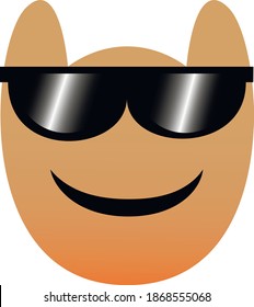 Vector Owl Face With Sunglasses Isolated On White Background