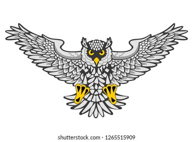 vector owl flying, owl attacks