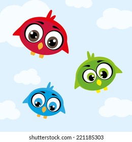 Vector Owl happy  to flying     