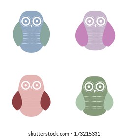 Vector Owl Icon Set