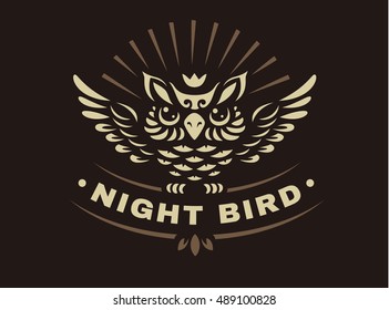 Vector owl illustration - abstract emblem