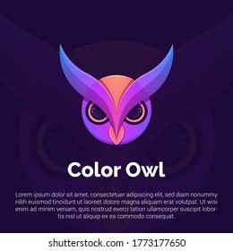 vector owl logo design with colorful concept style illustrations for badges, emblems and icons. used for Creative Industries, Multimedia, Entertainment, Education, Shop and other related business.