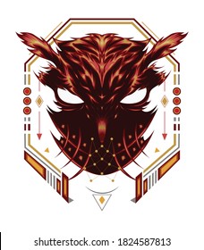 vector owl logo. owl design illustration template.