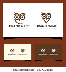 Vector owl logo design premium template