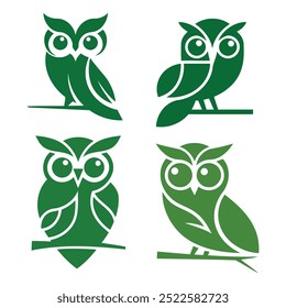 vetor owl logotipo design com fundo branco