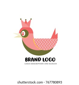 Vector owl logo for education. Bird and owl playground icon for kids education