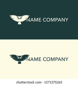 Vector owl logo. Minimalistic symbol of the owl for the logo.