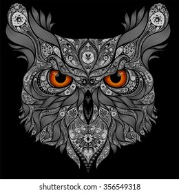 Vector owl on a black background