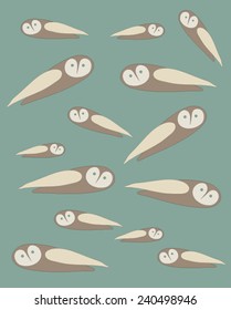 Vector owl pattern (Can be used as texture for cards, invitations, DIY projects, web sites or for any other design) 