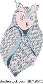 vector owl print, illustration