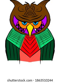 vector of owl in royal dress
