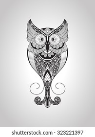 Vector Owl, Tattoo Style