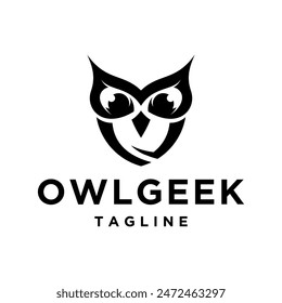 Vector owl wisdom look vision logo design