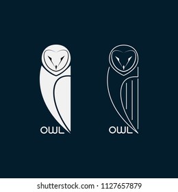 Vector of an owls design on blue background., Bird Icon., Wild Animals. Easy editable layered vector illustration.