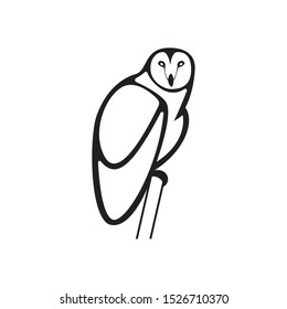 Vector owls perch on a tree