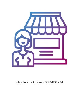 Vector owner gradient icon, business owner related 64x64 Pixel, white background