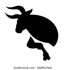 Vector Ox. Símbolo chino del año nuevo 2021 - año del buey. Ilustración de silueta de toro negro aislada en blanco