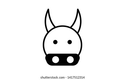 Vector Ox Icon. Round Line Animal Icon. Bull line Icon