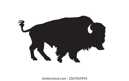 Vector ox isolated on white, black figure graphical illustration