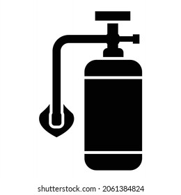 Diseño del icono de glifo del tanque de oxígeno vectorial

