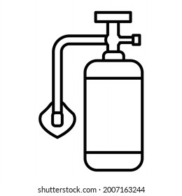 Diseño del icono de contorno del depósito de oxígeno del vector
