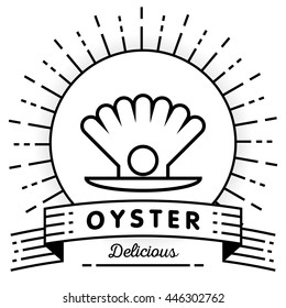 Vector Oyster Icon with Linear Style