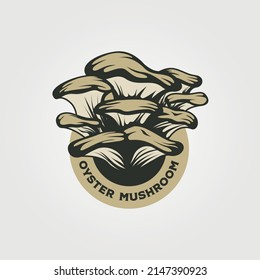 vector of oyster mushroom vintage logo symbol illustration design