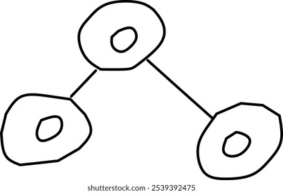 vector ozone molecule, O3 symbol, in Doodle style. vector hand drawn chemical science molecules.