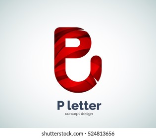 Vector P Brief Business Logo, moderne abstrakte geometrische elegante Design. Mit Wellen erstellt