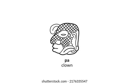 vector pa (clown) mayan symbol illustration icon