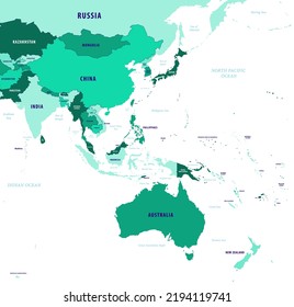 Vector of pacific Asia map