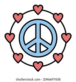 Vector Pacifism Filled Outline Icon Design
