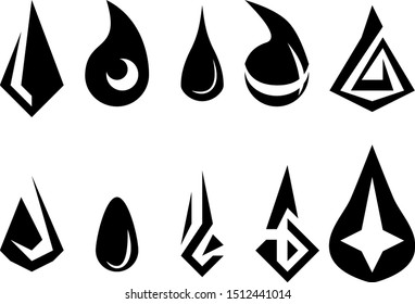 vector pack of 10 water drops