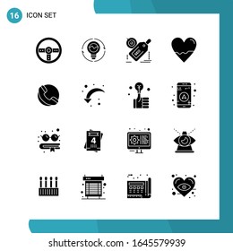 Vektorillustration Packung mit 16 Symbolen. Solid Style Symbol auf weißem Hintergrund für Web und Mobile.