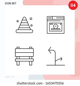 Vector Pack of 4 Icons in Line Style. Creative Outline Pack isolated on White Background for Web and Mobile.