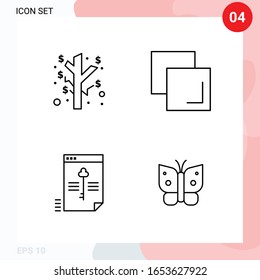 Vector Pack of 4 Icons in Line Style. Creative Outline Pack isolated on White Background for Web and Mobile.