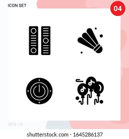 Vector Pack of 4 Icons in Solid Style. Creative Glyph Pack isolated on White Background for Web and Mobile.
