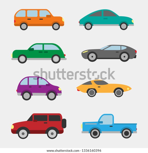 Vector pack of 8 cars,\
ranging from trucks to midsize cars to compact.  These are\
high-quality vectors easily separated for copy and paste ease.  Buy\
with confidence!