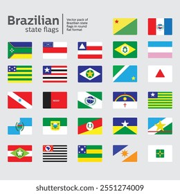 Vector pack of Brazilian state flags in round flat format