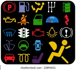 vector pack - car warnings - illuminated signs - part 2 of 2