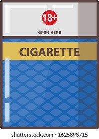 vector pack of cigarettes in blue with gold stripes
