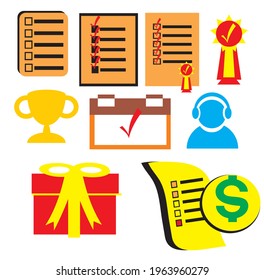 
a vector pack containing achievement icons on white background