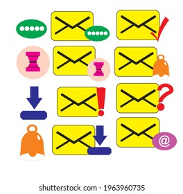 
un paquete vectorial que contiene iconos de mensajes