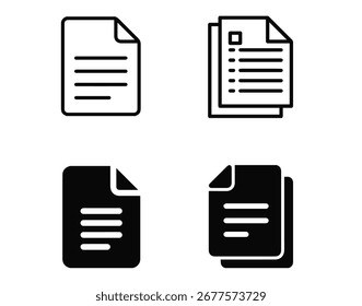 Vector Pack of Document and File Icons – Includes Submit, Upload, and Paperwork Icons, Perfect for UI, Web, and App Design