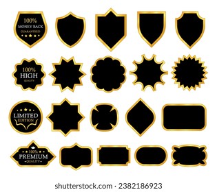 Paquete vectorial de insignias de la marca de oro