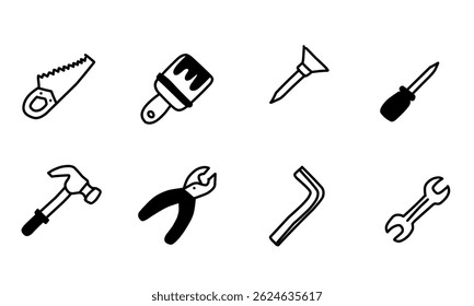 Paquete de Vector de herramientas domésticas o de mano