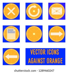 Vector pack icons against orange 