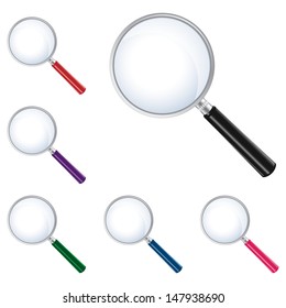 vector pack magnifying glass isolated